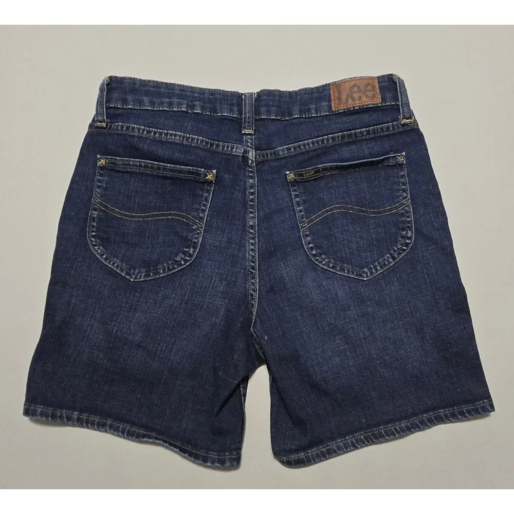 Lee Denim Shorts Women‎ 8M Dark Wash Stretch